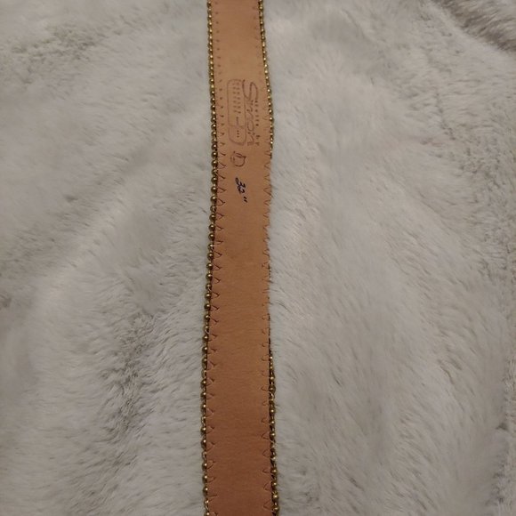 Belts by Simon silver metallic leather large belt with gold hardware main image 9